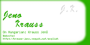jeno krauss business card